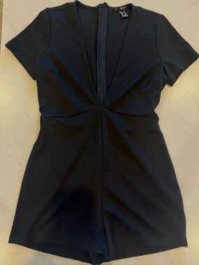 Forever 21 Black Short-Sleeve Romper
